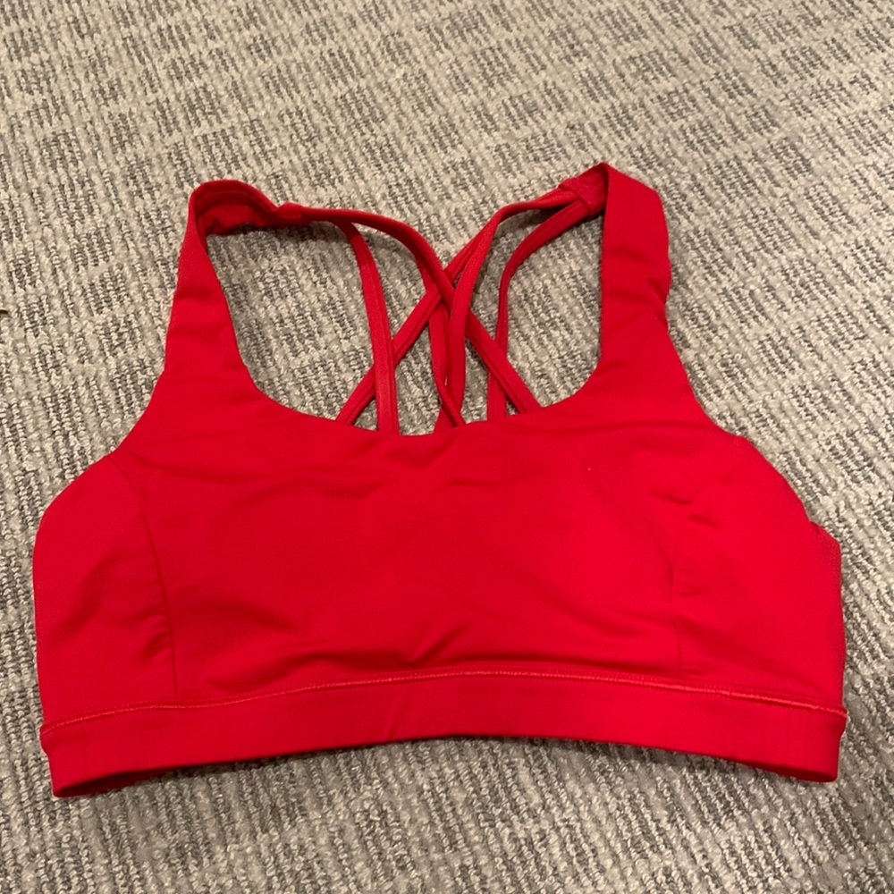 Red lululemon sports bra